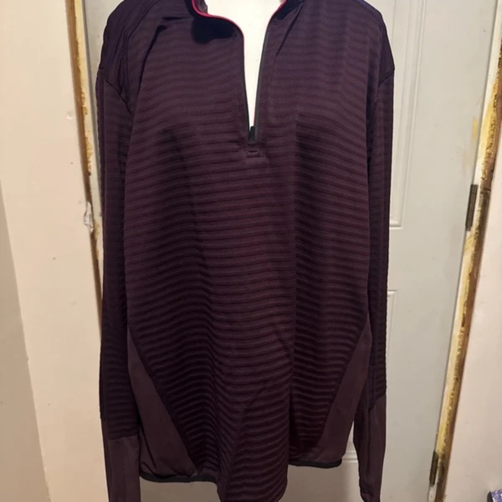 Champion Men's Zip Pullover Sweater - Burgundy with Black Trim